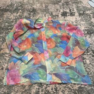 Vintage Sea Suns Sheer Shirt Coastal Grandma Large USA